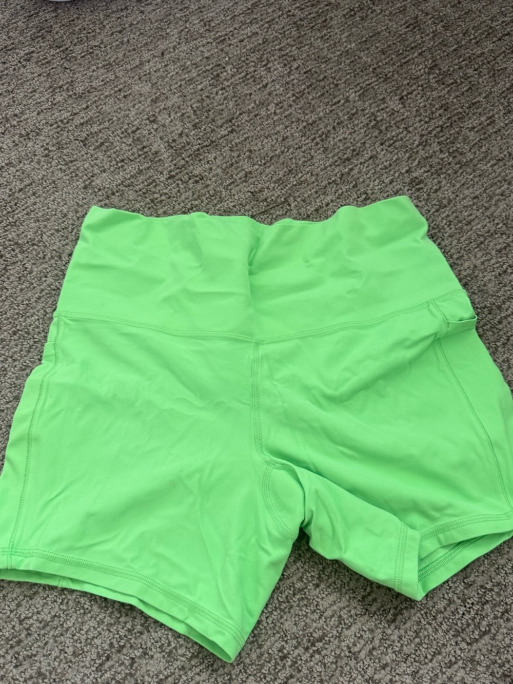 Athleta Neon Lime High-Waist Athletic Shorts